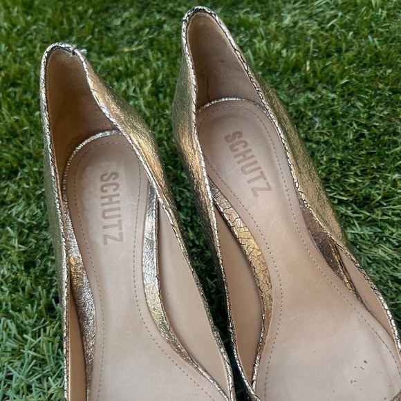 GORGEOUS Schutz Lou Pumps Gold Stiletto Heels size 9_Make a Deal, Gone Monday! - Picture 5 of 10